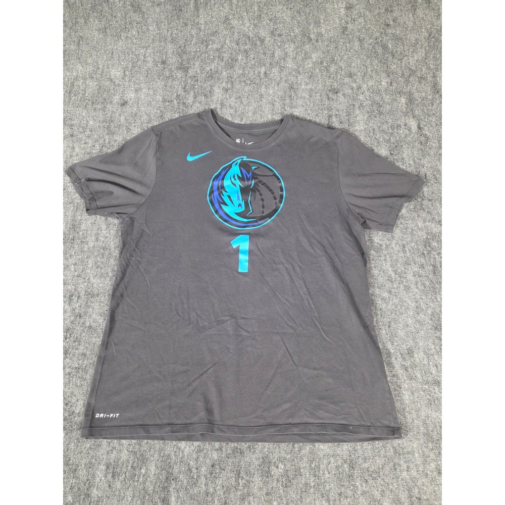 Nike Dallas Mavericks Dennis Smith Jr 1 Dri-FIT Shirt Mens XL Grey NBA Graphic